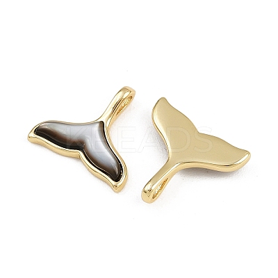 Natural Black Lip Shell Whale Tail Charms KK-A269-58G-1