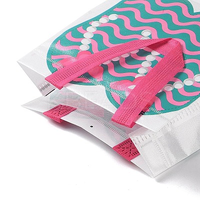 Summer Beach Theme Printed Flip Flops Non-Woven Reusable Folding Gift Bags with Handle LS-ABAG-F009-E08-1