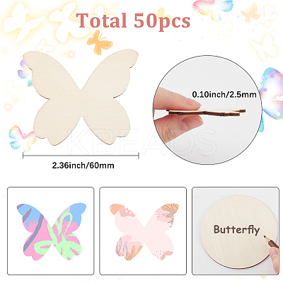 50Pcs Wood Cutouts DIY-SP0004-64C-01-1