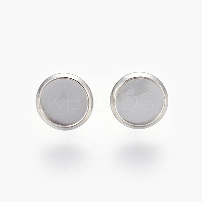 Non-Tarnish Eco-Friendly 316 Surgical Stainless Steel Stud Earring Settings LS-X-STAS-F181-01P-8mm-1