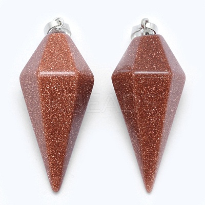 Natural & Synthetic Mixed Stone Pointed Pendants KK-E757-F-P-1