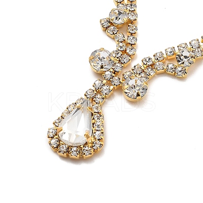 Alloy Rhinestone Hair Chain OHAR-M044-01G-1