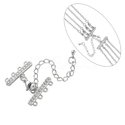 Brass Micro Pave Cubic Zirconia Chain Extender ZIRC-Q022-031P-NR-1