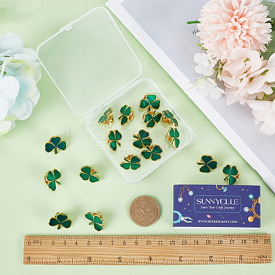 60Pcs Shamrock Alloy Enamel Pin JEWB-SC0001-87-1