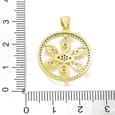 Rack Plating Brass Micro Pave Cubic Zirconia Pendants KK-D359-39G-1