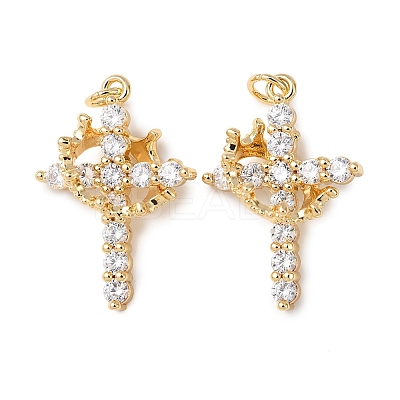 Brass Micro Pave Cubic Zirconia Pendants KK-C143-43A-G01-1