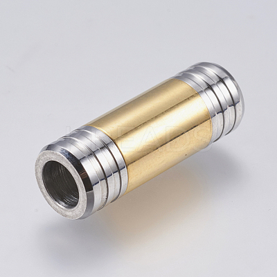 304 Stainless Steel Magnetic Clasps with Glue-in Ends STAS-F139-074G-1