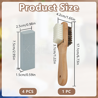 1Pc Plastic & Rubber Bristle Shoe Cleaning Brushes AJEW-DR0002-49-1