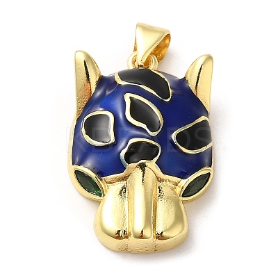 Rack Plating Brass Enamel Cubic Zirconia Pendants KK-Q771-06G-1