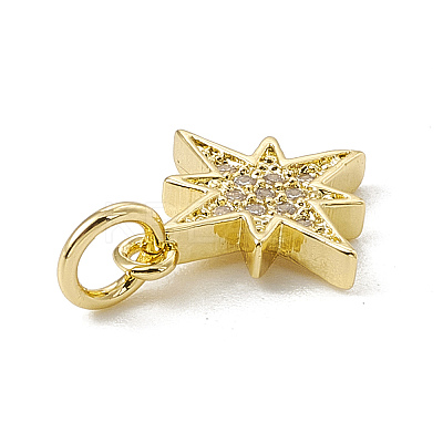 Brass Micro Pave Cubic Zirconia Charms LS-ZIRC-F132-02G-1
