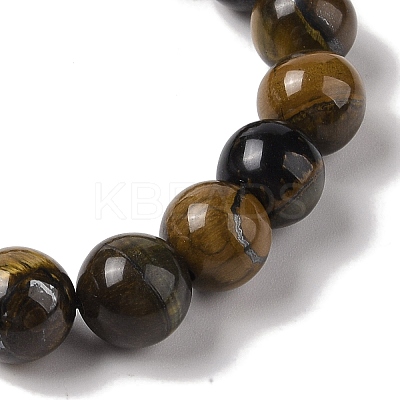 10mm Round Natural Tiger Iron Braided Bead Bracelets BJEW-C067-01C-04-1
