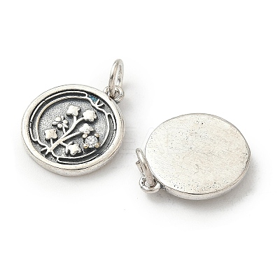 Brass Micro Pave Cubic Zirconia Pendants KK-S338-07AS-1