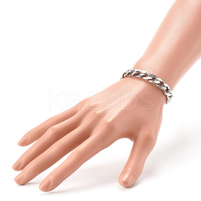 Tarnish Resistant 304 Stainless Steel Curb Chains Bracelets BJEW-JB06273-02-1