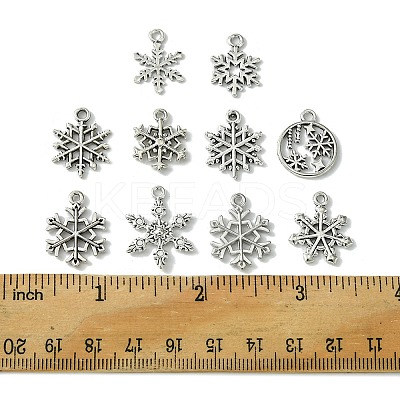 60Pcs 10 Styles Tibetan Style Alloy Pendants FIND-FS0002-21-1