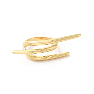 Brass Wire Open Cuff Rings RJEW-P098-04G-1
