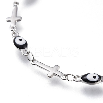 304 Stainless Steel Link Bracelets BJEW-M203-06P-A-1
