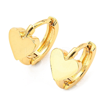 Rack Plating Brass Heart Hoop Earrings KK-C026-04G-1