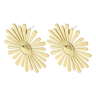 304 Stainless Steel Flower Stud Earring for Women EJEW-C092-02G-1