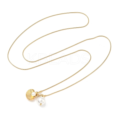 304 Stainless Steel Shell Shape Pendant Necklaces NJEW-D343-04G-1