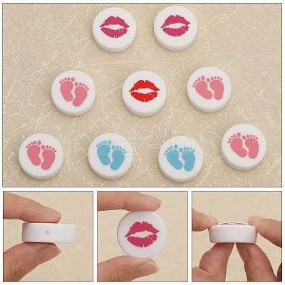 16Pcs 4 Style Food Grade Eco-Friendly Silicone Beads SIL-CA0002-08-1
