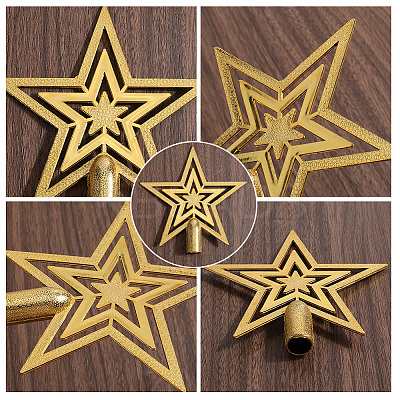 Star Plastic Christmas Tree Topper Ornaments AJEW-WH20004-17D-1