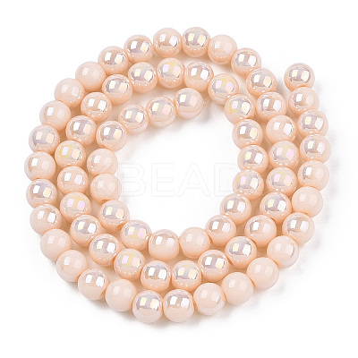 Electroplate Opaque Glass Beads Strands GLAA-T032-P6mm-AB09-1