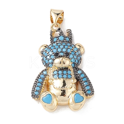 Brass Micro Pave Cubic Zirconia Pendants KK-M240-04-1