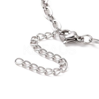Non-Tarnish 304 Stainless Steel Cable Chain Bracelet for Men Women BJEW-E031-05D-P-1