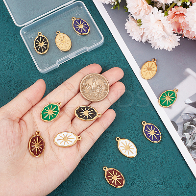 12Pcs 6 Colors Enamel Pendants FIND-UN0001-57-1