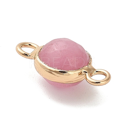 Natural Dyed Natural White Jade Faceted Round Links Connector Charms G-G175-01G-04-1