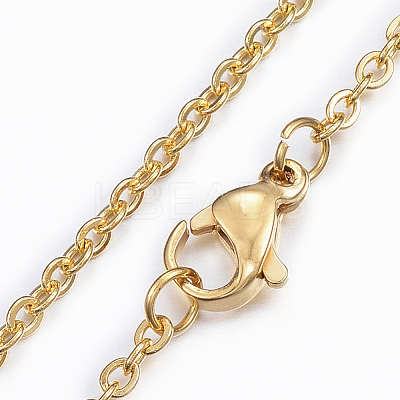 304 Stainless Steel Cable Chain Necklaces NJEW-H445-04G-1