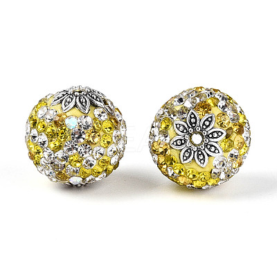 Handmade Polymer Clay Rhinestone Indonesia Beads CLAY-N015-02-1