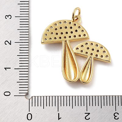 Rack Plating Brass Micro Pave Cubic Zirconia Pendants KK-Z071-82G-02-1