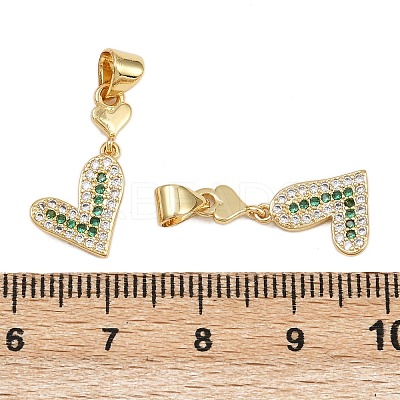 Brass Micro Pave Cubic Zirconia Pendants KK-C132-14G-1