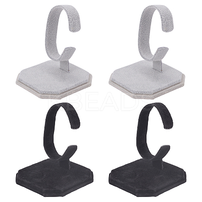 4Pcs 2 Colors Velvet Bracelet Display Stands BDIS-FG0001-07-1