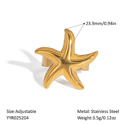 Ocean Themes Stainless Steel Adjustable Finger Rings for Women LS-VG5206-3-1