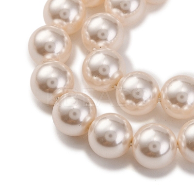 Baking Paint Pearlized Glass Pearl Round Bead Strands PEAR-H019-02C-02-1