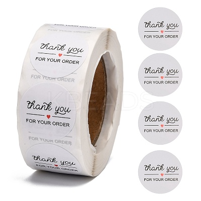 1 Inch Thank You Adhesive Label Stickers X-DIY-J002-C03-1