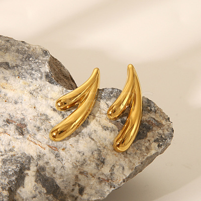304 Stainless Steel Stud Earrings for Women EJEW-K302-07G-1