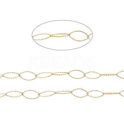 Ion Plating(IP) 304 Stainless Steel Textured Horse Eye Link Chains CHS-I020-01A-G-1