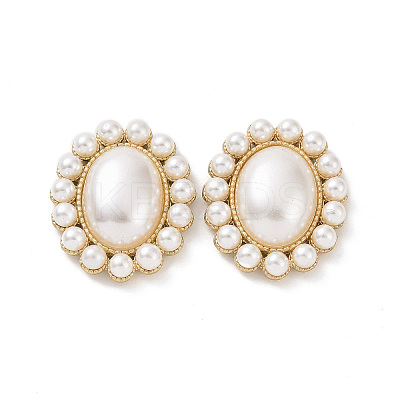 ABS Imitation Pearl Cabochons PALLOY-E026-02G-1