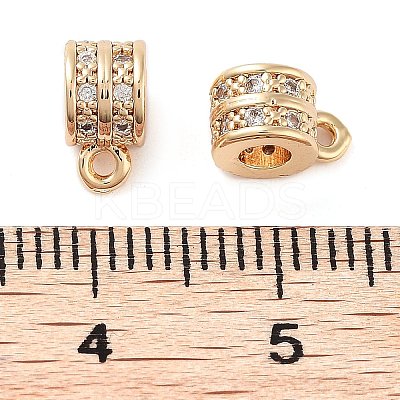 Brass Micro Pave Clear Cubic Zirconia Charms KK-U028-17G-1