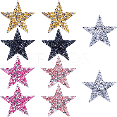 10Pcs 5 Colors Star Hotfix Rhinestone DIY-GF0009-02-1