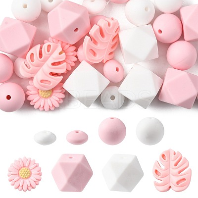 30Pcs Food Grade Eco-Friendly Silicone Beads SIL-FS0001-26B-1