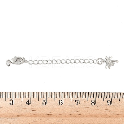 Brass Micro Pave Clear Cubic Zirconia Chain Extender KK-B148-10P-02-1