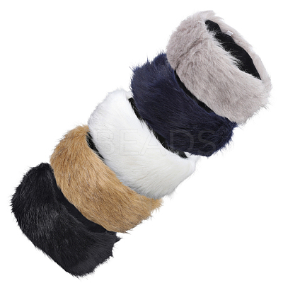 1Pc Faux Fur Fiber Yarn Warmer Headbands COHT-CY0001-01E-1