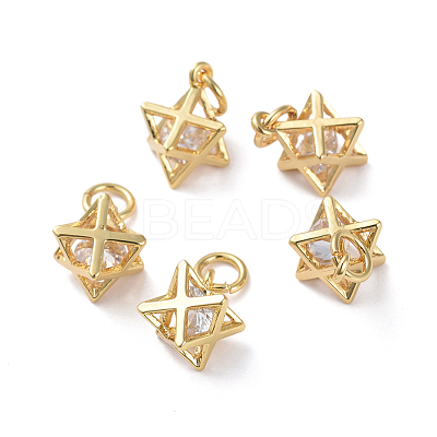 Hollow Brass Charms ZIRC-G160-55G-1