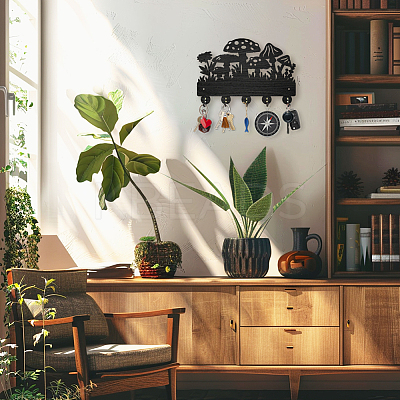 Wood & Iron Wall Mounted Hangers HJEW-WH0055-094-1