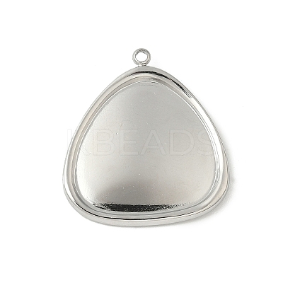 304 Stainless Steel Pendant Cabochon Settings for Enamel STAS-L293-03P-1