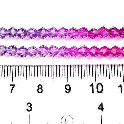 Gradient Color Baking Paint Glass Bead Strands DGLA-A039-T4mm-A09-1